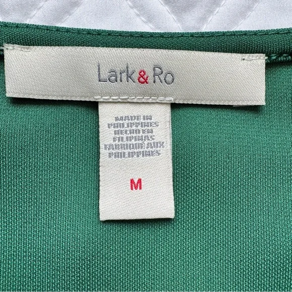 Lark & Ro Emerald Green Jersey Fabric Long Sleeve Wrap Tie Dress Size M - Picture 6 of 15